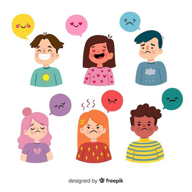 Beragam emosi manusia. Sumber: Freepik https://www.freepik.com/free-vector/collection-young-people-emotions_5030770.htm#fromView=search&page=1&position=0&uuid=f52b18b2-eb0d-47a9-8f1f-7c01c12b8427