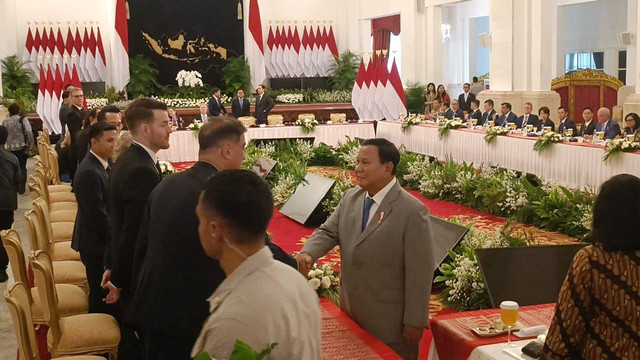 Presiden Republik Indonesia Prabowo Subianto melakukan brunch dengan sejumlah pengusaha asal Amerika Serikat di Istana Negara, Selasa (3/12). Foto: Zamachsyari/kumparan