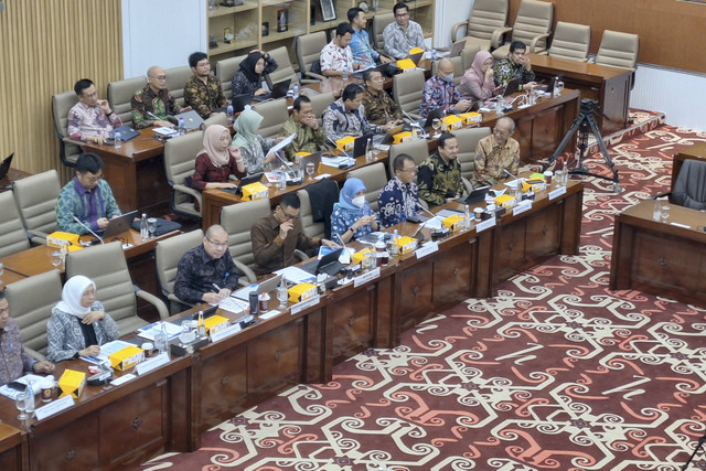 Rapat kerja PT PLN (Persero) berama Komisi VI di Kompleks Parlemen, Senayan, Jakarta, Selasa (3/11/2024). Foto: Argya D. Maheswara/kumparan 