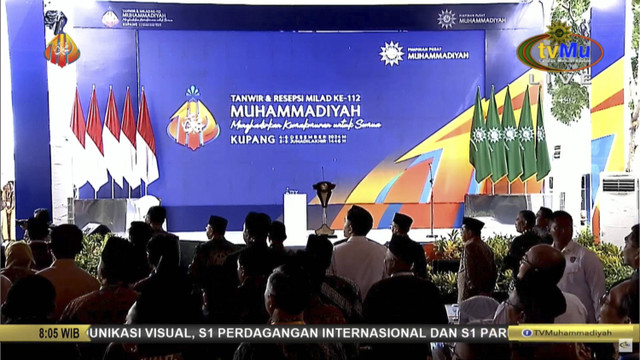 Suasana Pembukaan Tanwir & Resepsi Milad Ke-112 Muhammadiyah, Rabu (4/12/2024). Foto: YouTube/ tvMu Channel