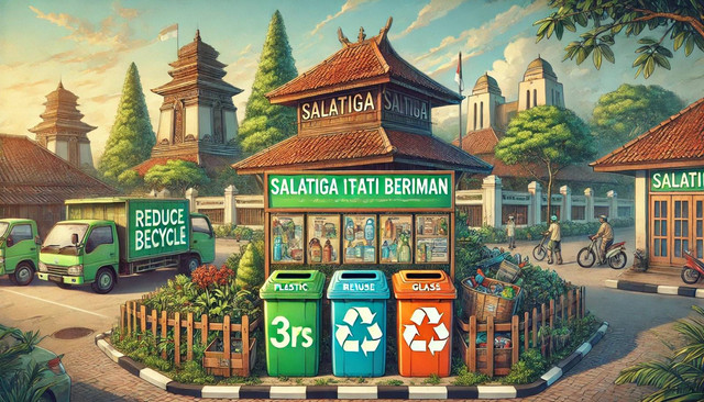 ilustrasi kegiatan 3R di Kota Salatiga (by Nesha Allaeka Febtama)