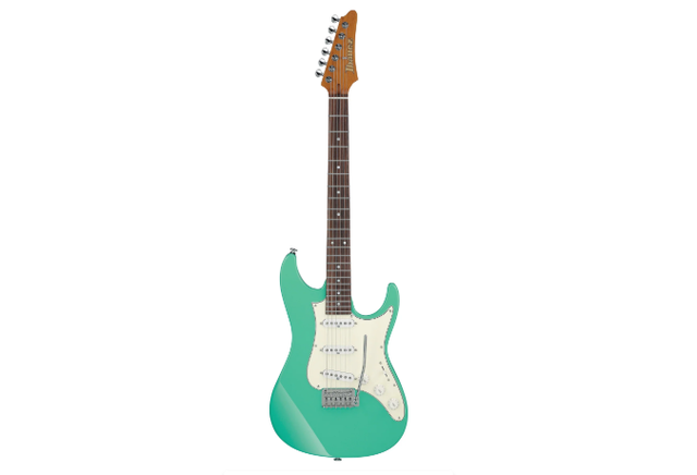 Ciri Gitar Ibanez Asli. Foto adalah Ibanez Prestige AZ2203N Electric Guitar w/Case, Seafoam Green. Sumber foto: www.sweelee.co.id