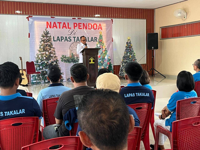 Sambut Natal, Warga Binaan Kristiani Lapas Takalar Ikuti Ibadah