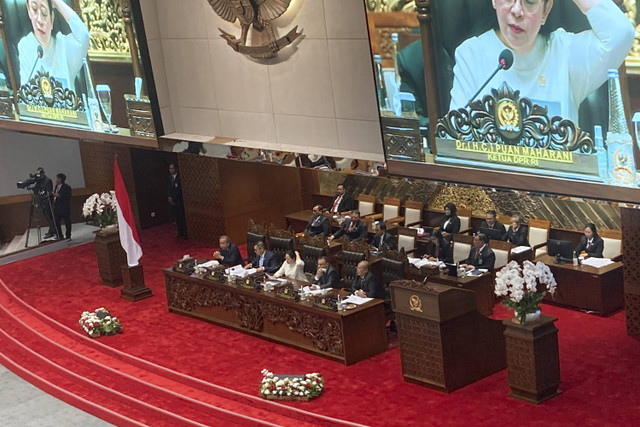 Suasana rapat paripurna yang ke-9 masa persidangan pertama 2024-2025, di ruang rapat paripurna DPR RI, Jakarta Pusat, Kamis (5/12/2024). Foto: Alya Zahra/Kumparan