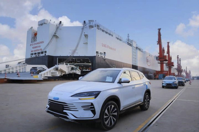 Kapal Cargo BYD Changzhou untuk ekspor mobil BYD dari China. Foto: Dok. BYD