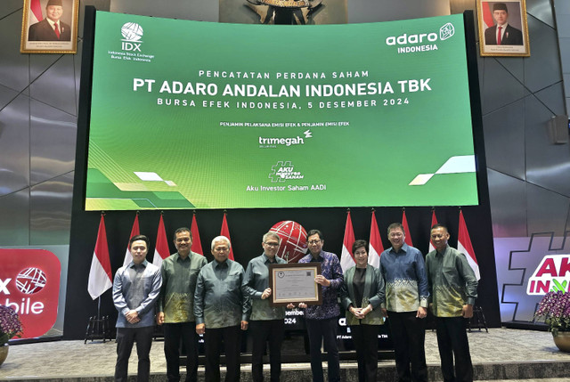 PT Adaro Andalan Indonesia Tbk (AADI) resmi melantai di Bursa Efek Indonesia (BEI), Jakarta, Kamis (5/12/2024). Foto: Dok. Adaro Andalan