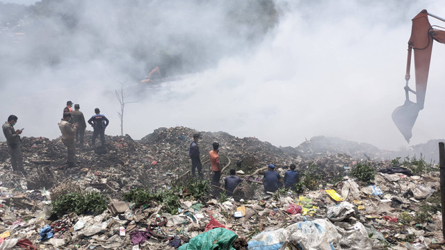 Kebakaran TPA Bakung Teluk betung barat | Foto: Eva Nurdiah/ Lampung Geh