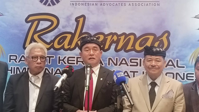 Menteri Koordinator Bidang Hukum, HAM, Imigrasi dan Pemasyarakatan Yusril Ihza Mahendra di Rakernas Peradi di Bali, Kamis (5/12/2024). Foto: Denita BR Matondang/kumparan