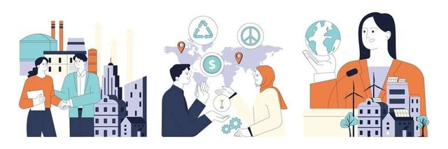 Ilustrasi Pembangunan Ekonomi: https://www.shutterstock.com/image-vector/political-action-set-diverse-people-involved-2416025607