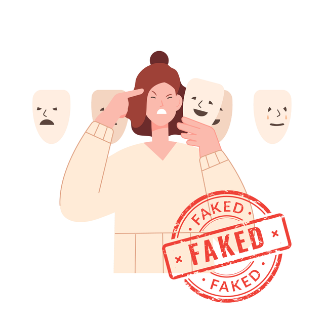 Ilustrasi seseorang yang punya akun fake Design Canva by Adinda