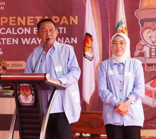 Pasangan Calon Bupati Ali Rahman dan Ayu Asalasiyah yang ditetapkan sebagai pemenang dalam kontestasi Pilkada Serentak 2024. | Foto: Instagram Ali Rahman