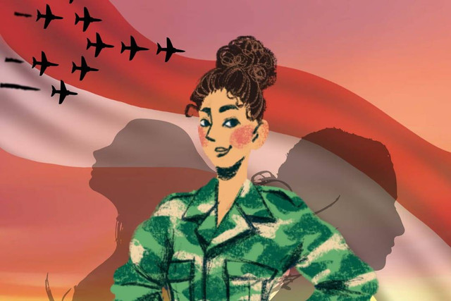 Ilustrasi gambar wanita dalam dunia militer, sumber foto : Dokumentasi Pribadi