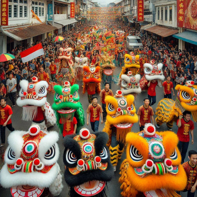 Festival Cap Go Meh di Singkawang. (Sumber: Bing AI)