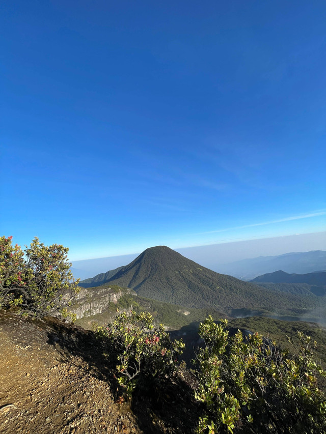 Pemandangan Dari Puncak Gunung Gede Pangrango 2958 MDPL, Jawa Barat. (Sumber Dokumen Pribadi)