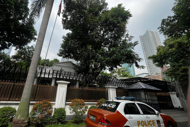 Suasana di Kedutaan Besar Suriah, Jakarta, Senin (9/12/2024). Foto: Rayyan Farhansyah/kumparan