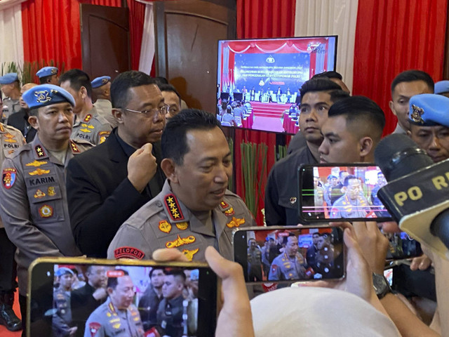 Kapolri Jenderal Listyo Sigit Prabowo di STIK-PTIK, Jakarta pada Senin (9/12/2024). Foto: Abid Raihan/kumparan