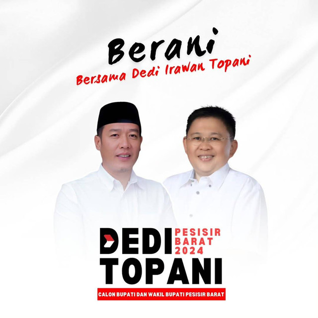 Pasangan calon Bupati Dedi Irawan dan Irawan Topani. | Foto: Instagram sahabatdeditopani
