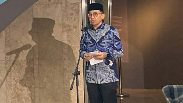 Menteri Kebudayaan Fadli Zon dalam Acara Pembukaan Festival Harmoni Istiqlal di Kawasan Masjid Istiqlal, Jakarta Pusat, Senin (10/12). Foto: Alya Zahra/Kumparan