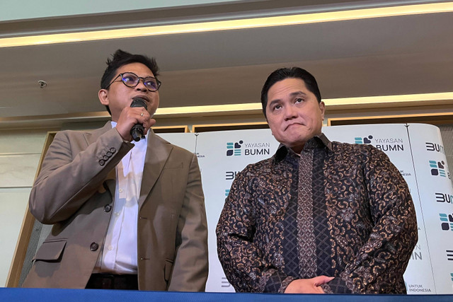 Menteri BUMN Erick Thohir saat Final Showcase Pikiran Terbaik Negeri Yayasan BUMN di Jakarta, Rabu (11/12/2024). Foto: Fariza Rizky Ananda/kumparan