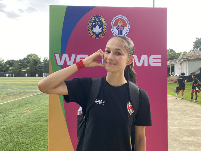 Noa Leatomu, pemain Timnas Wanita Indonesia, saat bermain di Piala Pertiwi 2024 membela Kalimantan Timur di Lapangan Kingkong Soccer Arena, Rabu (11/12). Foto: Antika Fahira/kumparan