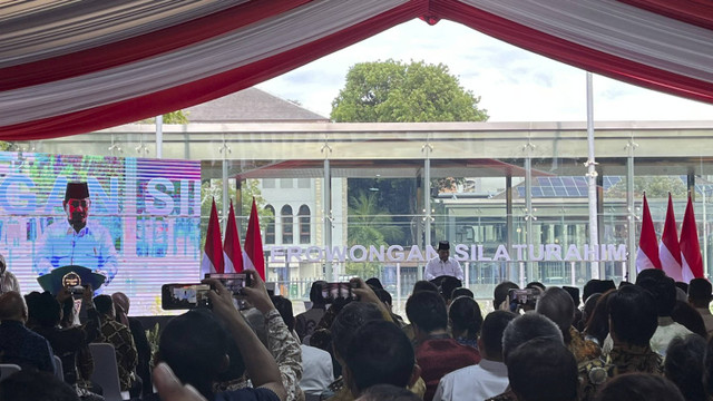 Presiden Prabowo Subianto di peresmian terowongan silaturahmi penghubung Masjid Istiqlal dan Gereja Katedral, Kamis (12/12/2024). Foto: Haya Syahira/kumparan