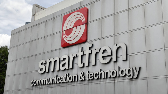 Logo Smartfren di Kantor Smartfren di Sabang, Jakarta Pusat. Foto: Muhammad Fikrie/kumparan