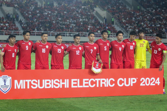 Pemain Timnas Indonesia saat melawan Timnas Laos pada pertandingan Grup B Piala AFF 2024 di Stadion Manahan, Solo, Jawa Tengah, Kamis (12/12/2024). Foto: Mohammad Ayudha/ANTARA FOTO