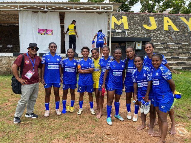 Toli FC, tim dari Papua Pegunungan, di Piala Pertiwi Senior 2024, Jumat (13/12). Foto: Antika Fahira/kumparan