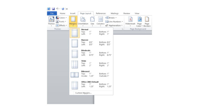 Ilustrasi fitur margin Microsoft Word. Foto: Microsoft  