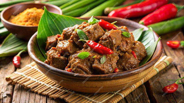 Ilustrasi Rendang sebagai Primadona Kuliner di Indonesia (Sumber: Freepik)