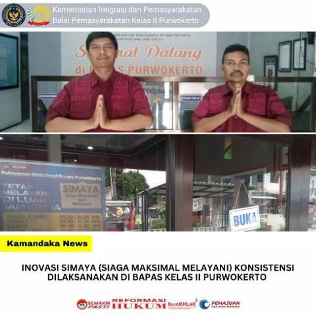 Inovasi SiMaya (Siaga Maksimal Melayani) Bapas Purwokerto