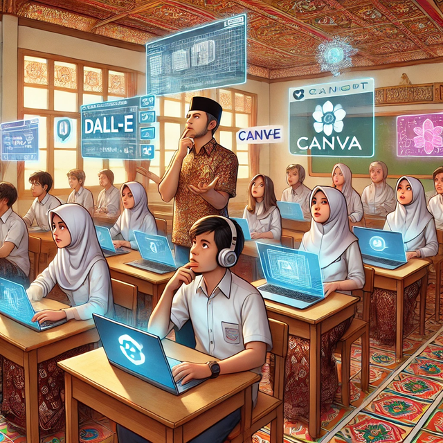 Transformasi Pembelajaran: AI di Kelas Indonesia. Sumber: ilustrasi generatif DALL·E, OpenAI.