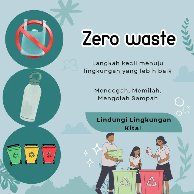 Ilustrasi Zero Waste. Diedit dengan Canva