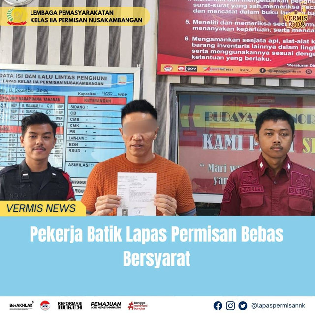 Pekerja Batik Lapas Permisan Bebas Bersyarat