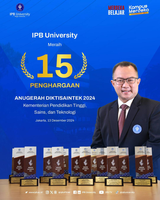 Lagi, IPB University Bawa Pulang 15 Penghargaan Anugerah Diktisaintek 2024