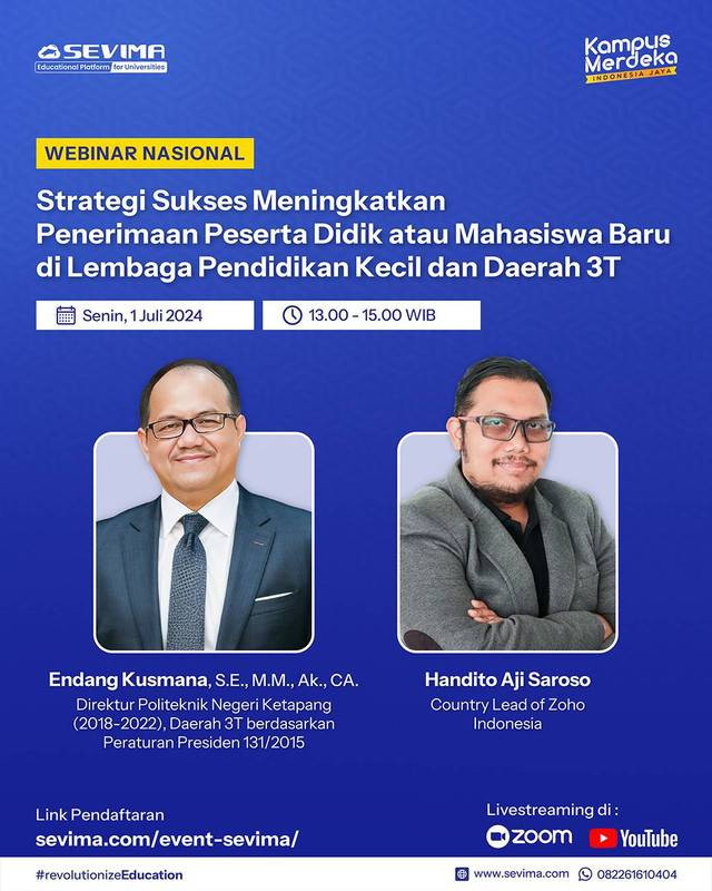 Handito Aji Saroso Jadi Narasumber dalam Webinar Nasional SEVIMA