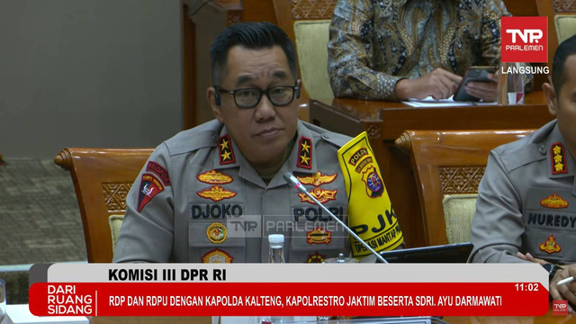 Rapat dengar pendapat (RDP) Komisi II DPR RI dengan Kapolda Kalimantan Tengah, Kapolres Jakarta Timur dan Ayu Darmawati di Kompleks Senayan, Jakarta, Selasa (17/12/2024). Foto: Youtube/ TVR Parlemen