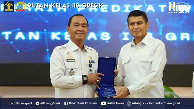 Rutan Gresik Terima Penghargaan WBK 2024 di Acara Refleksi Akhir Tahun Ditjenpas