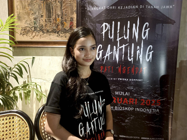 Nadia Bulan Sofya dalam Konferensi pers film Pulung Gantung di kawasan Setiabudi, Jakarta Selatan, Selasa (17/12). Foto: Giovanni/kumparan