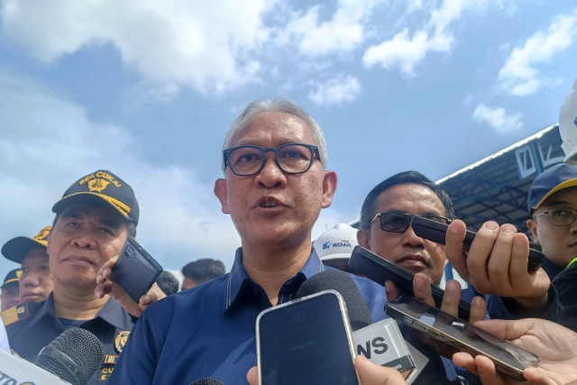 Dirjen Bea dan Cukai Askolani usai meresmikan alat pemindai peti kemas di Terminal Peti Kemas (TPS) Koja Jakarta Utara, Rabu (18/12/2024). Foto: Muhammad Fhandra Hardiyon/kumparan