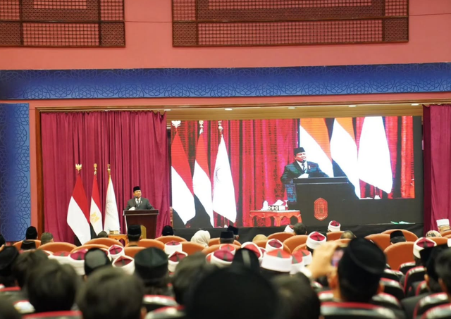 Prabowo di Universitas Al-Azhar Kairo Mesir, Rabu (18/12/2024). Foto: Dok Setkab RI