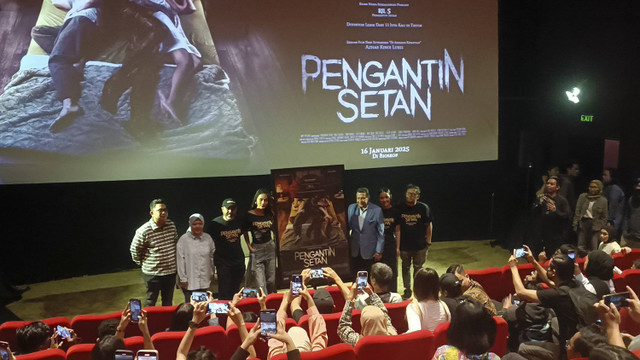 Erika Carlina dalam konferensi pers film Pengantin Setan. Foto: Dok. Istimewa