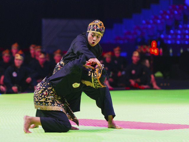 Menlu Sugiono menghadiri pembukaan Kejuaraan Dunia Pencak Silat ke-20 dan Kejuaraan Dunia Pencak Silat Junior ke-5 di Abu Dhabi. Foto: Dok. Kemlu RI