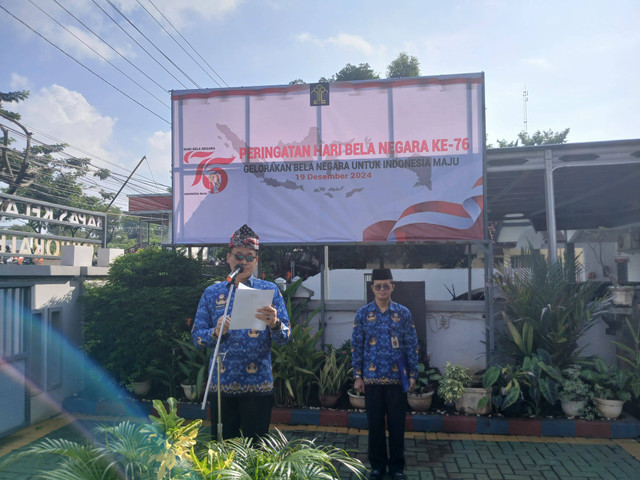 Kabapas Semarang Sarwito saat membacakan sambutan Presiden RI dalam Upacara Hari Bela Negara ke 76 Tahun 2024