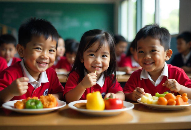 Foto: Ilustrasi Makan Bergizi Gratis di Sekolah (Freepik AI)