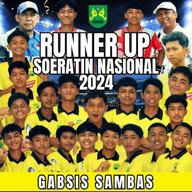 Gabsis Sambas U-15 berhasil raih runner up di Soeratin Cup 2024. Foto: Dok. Instagram @gabsissambas