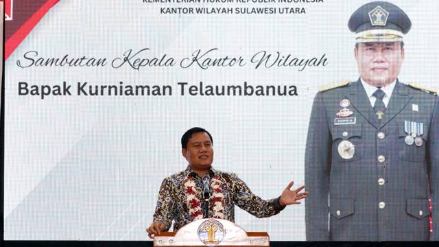 Kepala Kanwil Kementerian Hukum Sulawesi Utara, Kurniaman Telaumbanua.