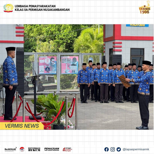 Lapas Permisan Hadir Upacara Peringatan Hari Bela Negara ke-76 di Dermaga Sodong