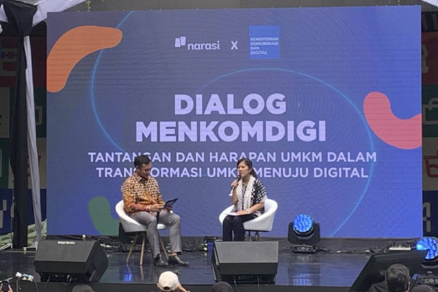 Menkomdigi, Meutya Hafid pada Level Up UMKM Bersama Kemkomdigi: Berdaya Bertransformasi dengan AI di Urban Forest Cipete, Jakarta, Sabtu (21/12/2024). Foto: Luthfi Humam/kumparan