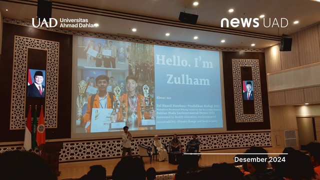 Seminar Dahlan Muda Menginspirasi Hadirkan Zul Hamdi Batubara, Mahasiswa Berprestasi UAD (Foto Zulfatin Nafisah)